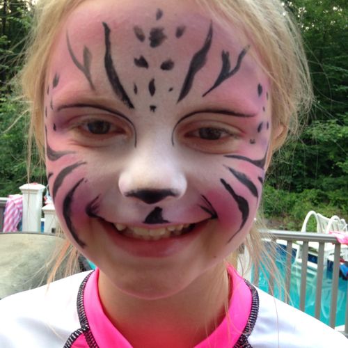 Pink tiger face painting