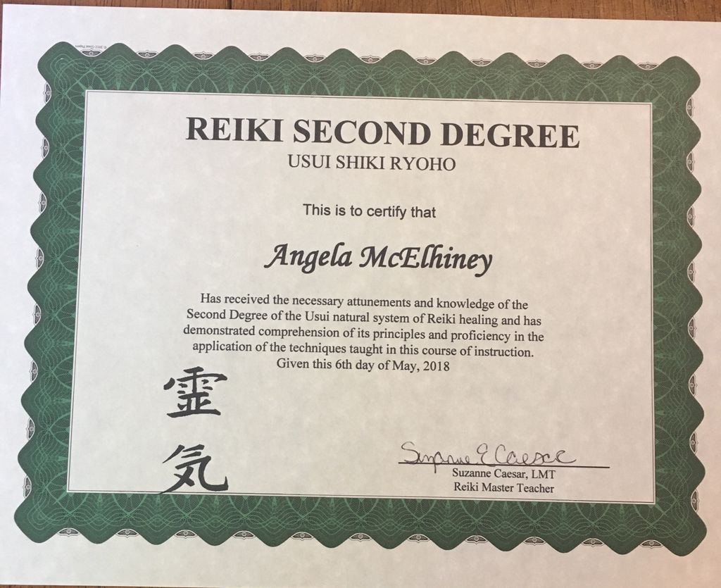2nd Degree Reiki Certificate