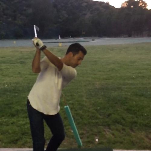 Mitch cleaning up backswing.