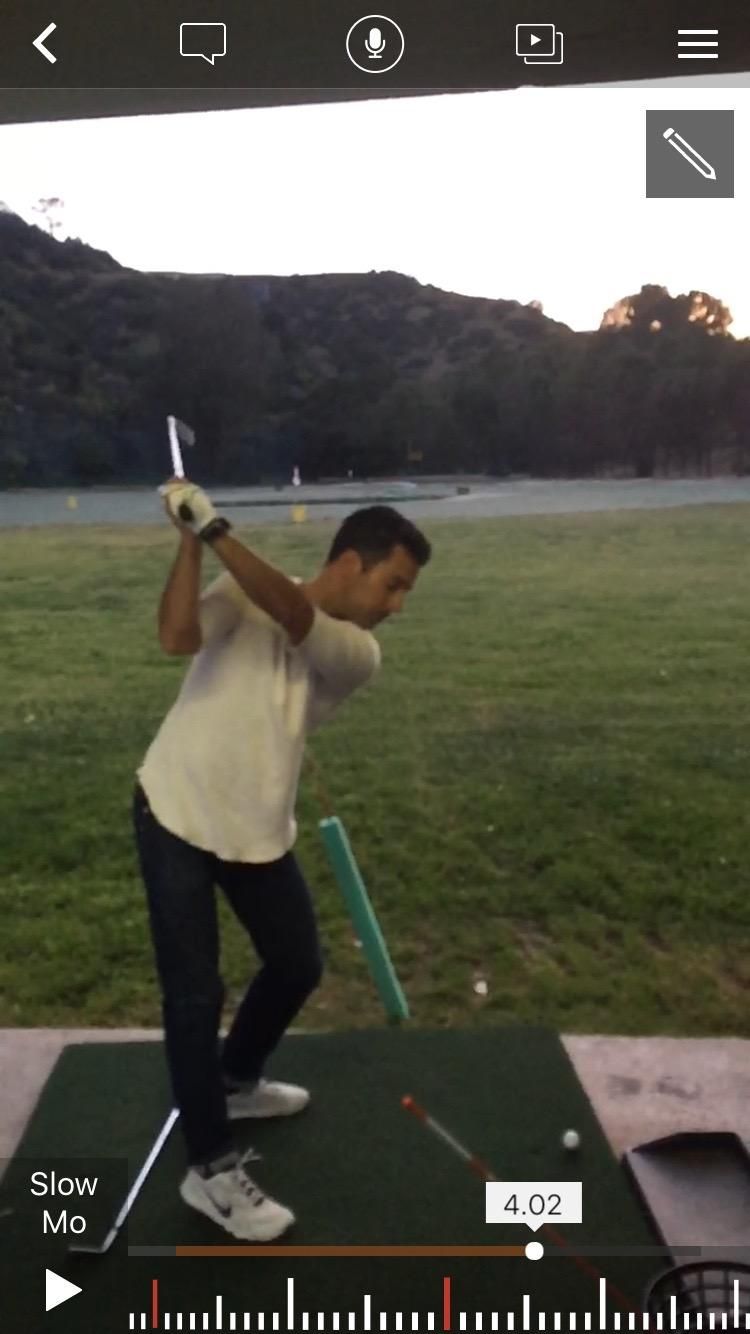 Mitch cleaning up backswing.