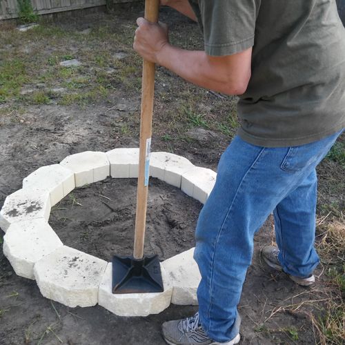 Building a fire pit for a customer