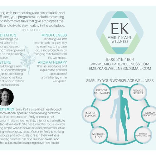 Emily Karl Wellness - Brochure design (outside)