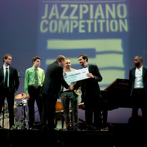 Receiving an award at the Jacksonville Jazz Piano 