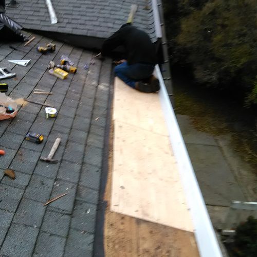 Water damage Roof Repair.