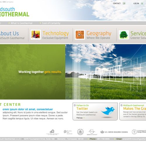 Website design for a geothermal energy company