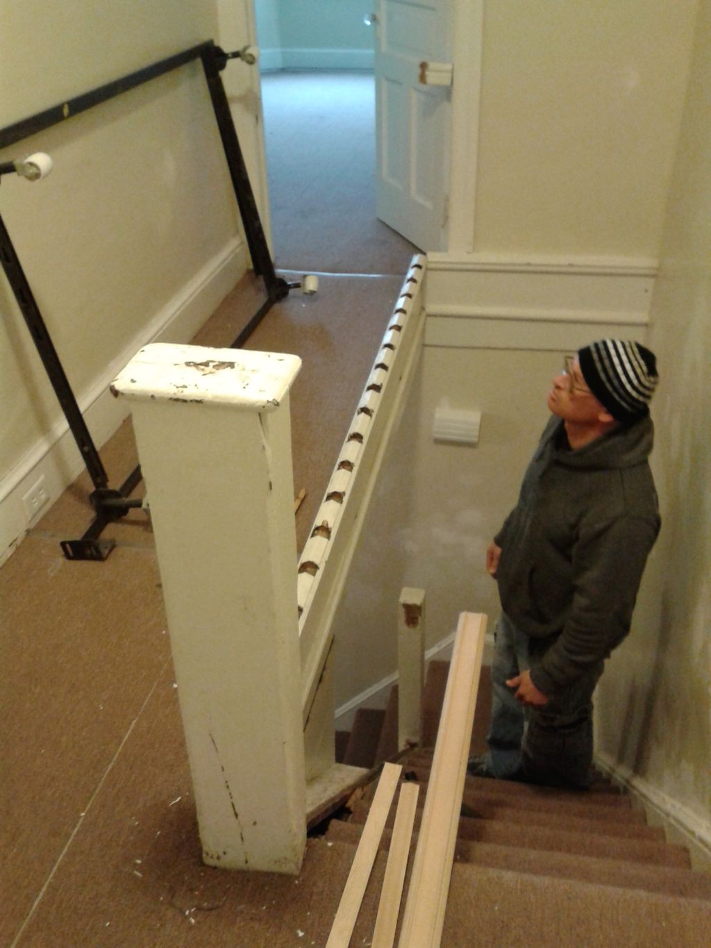 Rental property, restored bannister with original 