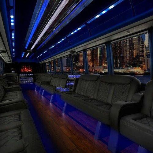 Our Luxury Limo Bus, accommodates up to 35 guests.