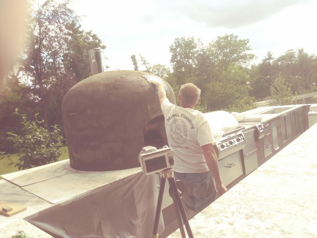 Italian style outdoor pizza oven.