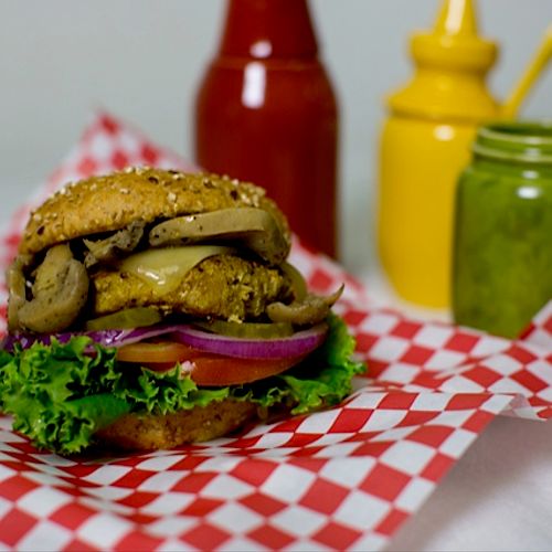 Healthy options such as our Turkey Mushroom burger
