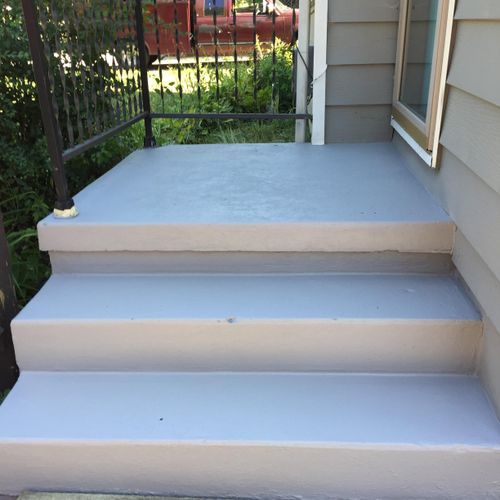 Entry step resurface and painting
