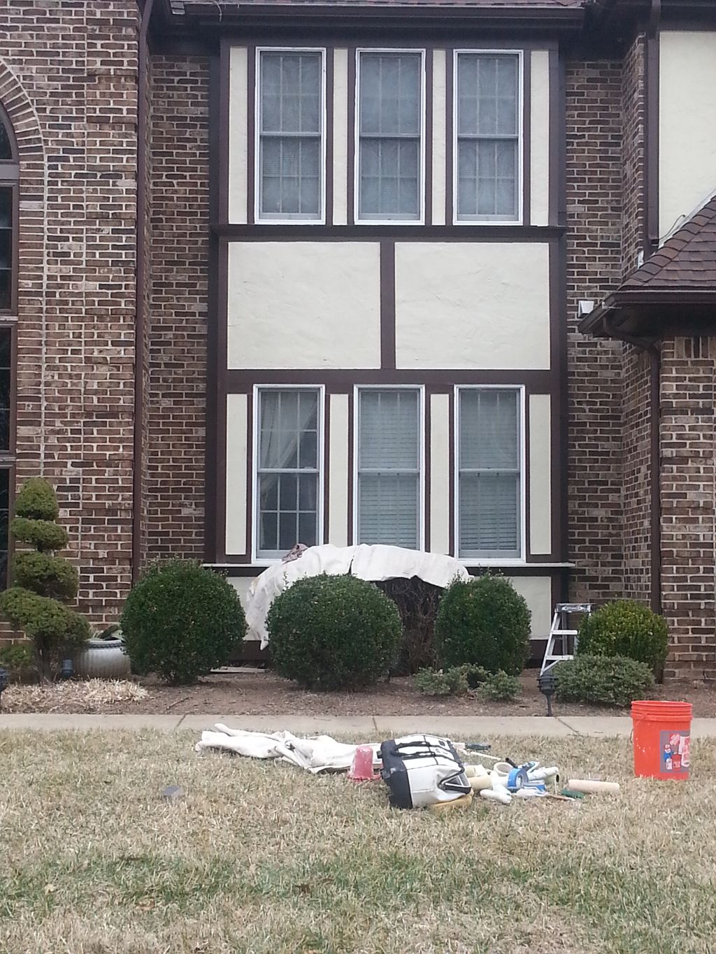 After stucco repair and paint