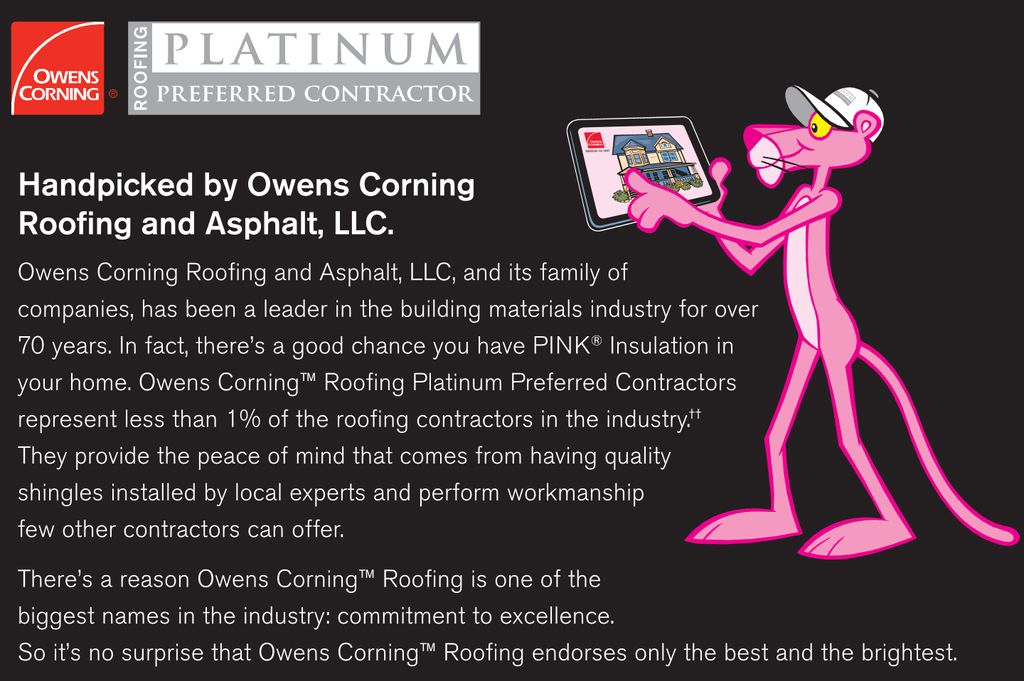 We're a certified preferred contractor for Owens C
