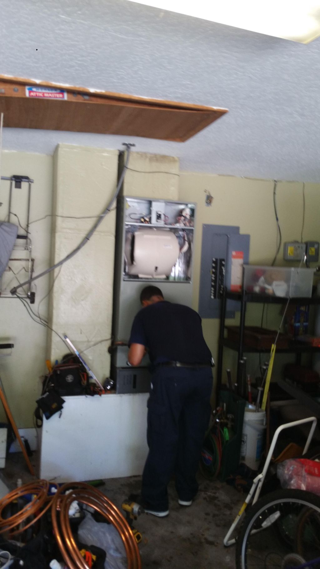 New Trane air handler being installed 