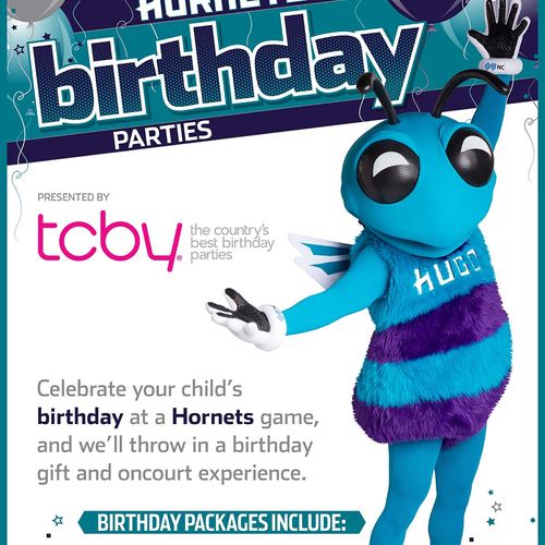 Charlotte Hornets / TCBY Birthday Parties Poster