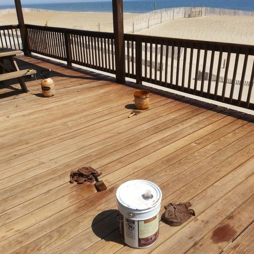 Refinishing deck in Bethany Beach