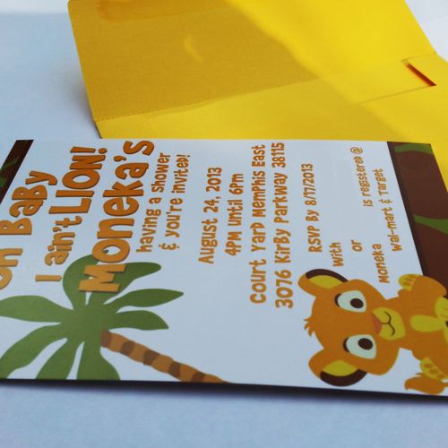 Custom Baby Shower invites and matching envelopes.