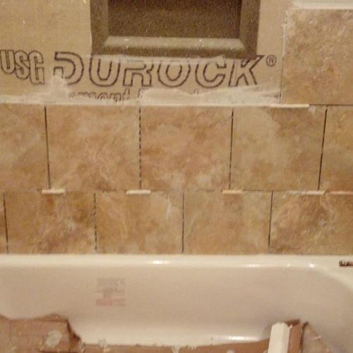 In process tub tile