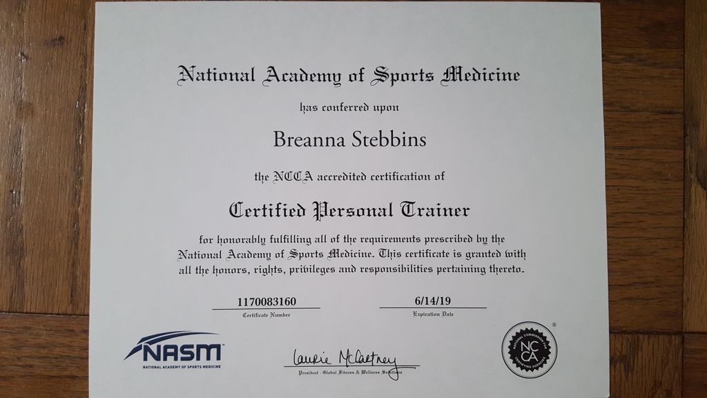 NASM-CPT Recertification 2017-2019
