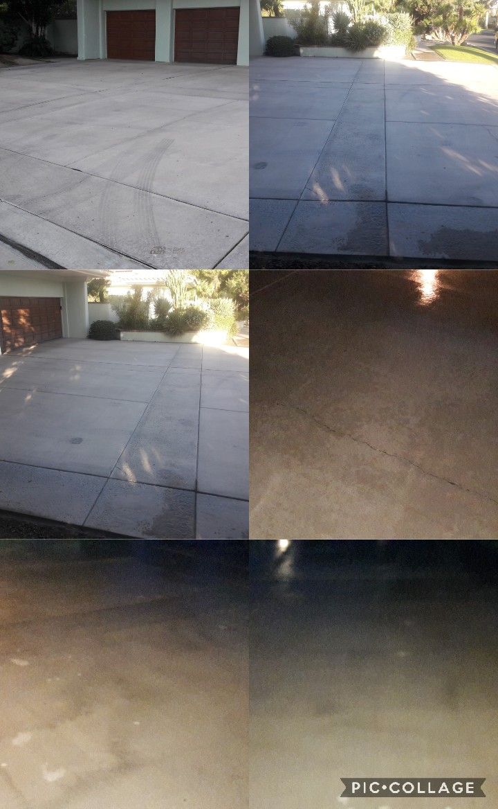Before: tire marks/After: the darker pics no tire 
