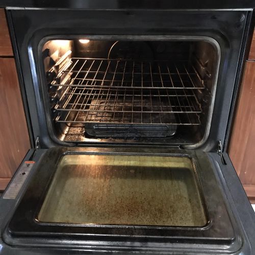 Greasy oven has seen better days 