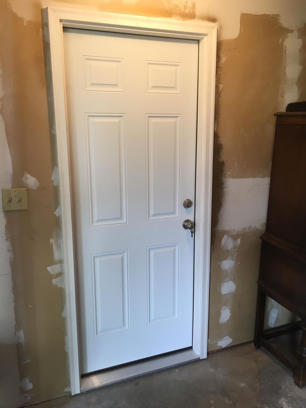 New fire door and frame installed, new locks and t