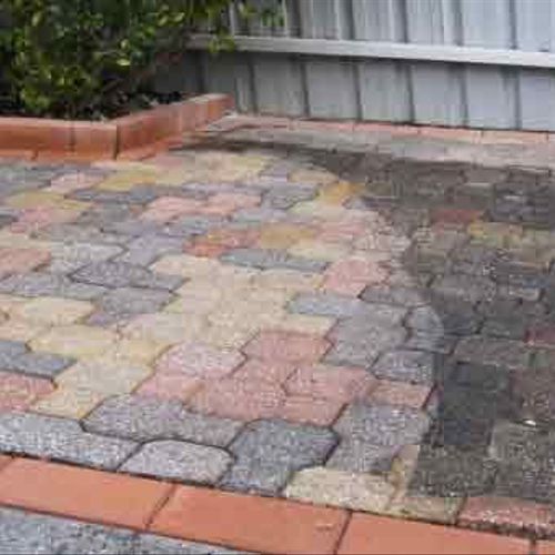 Patio bricks clean up very well