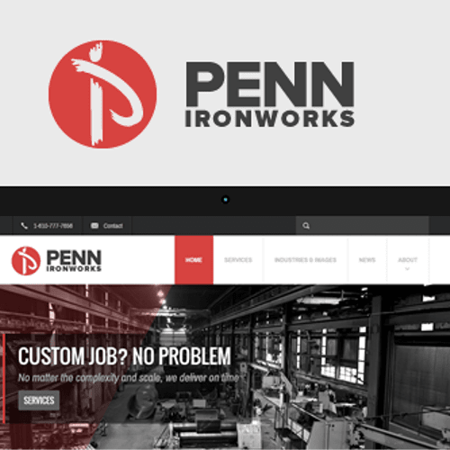 Penn Iron Works, site design, brand design, and si