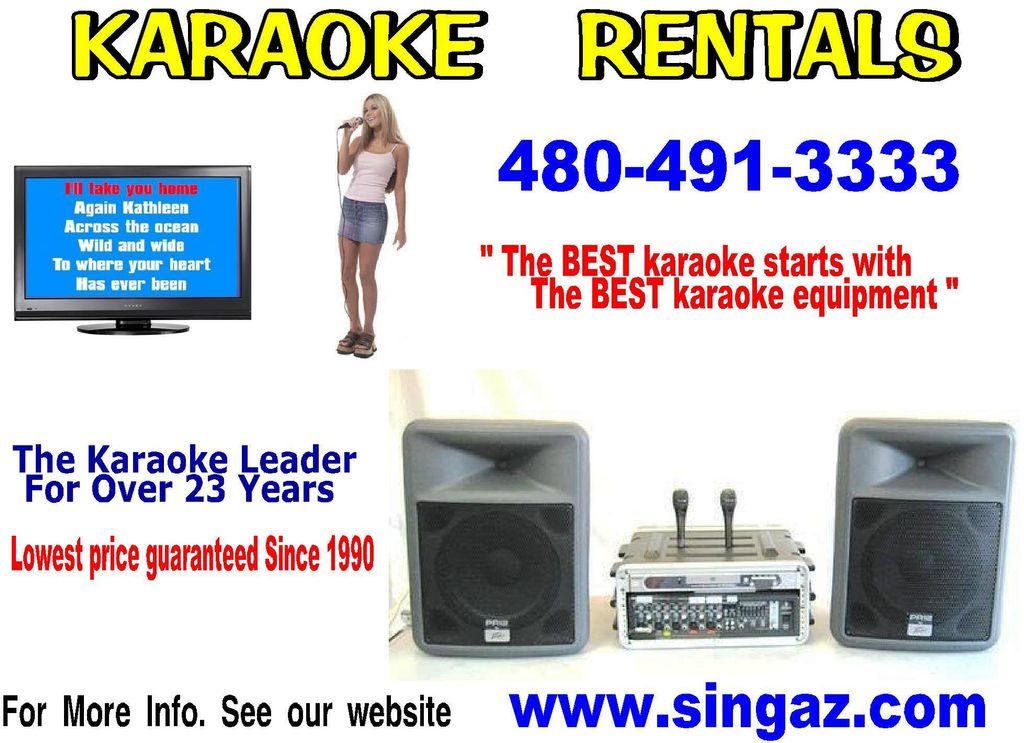 Complete Karaoke packages starting for  $119/weeke