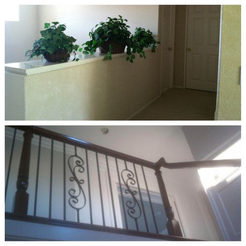 Staircase landing Before and After