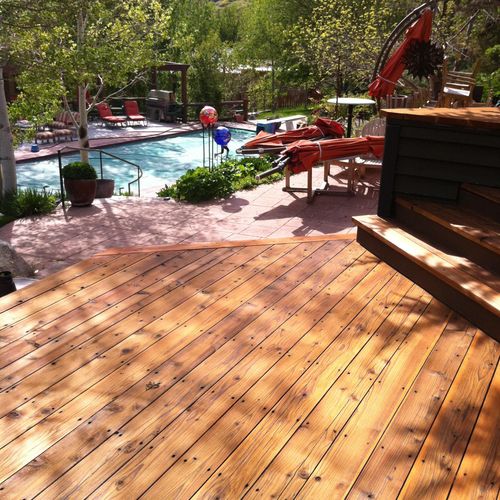 Redwood deck restoration