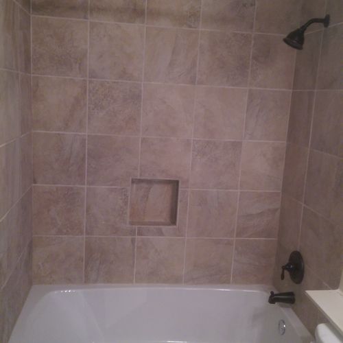 Remodeled guest bathroom.  Replaced old tub with n