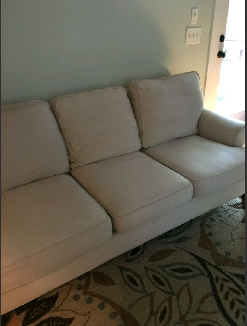Tan Linen Sofa