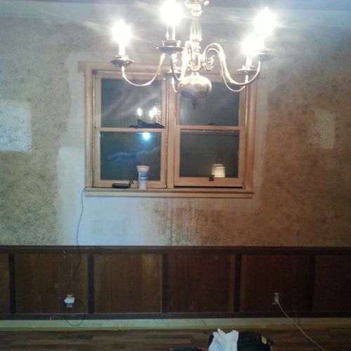 Before...cigarette stained house (dining room)