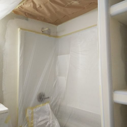 drywall repair after shower enclosure installation