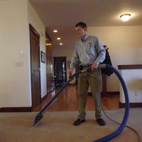Leave the carpet cleaning to our trained technicia