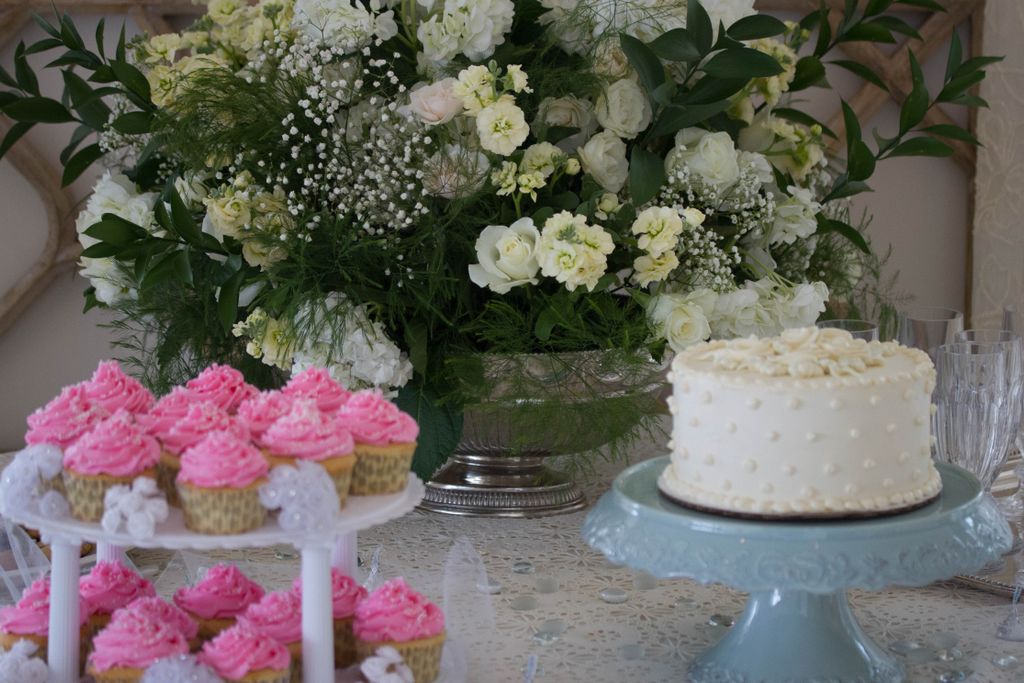 Desserts station with french buttercream cake for 