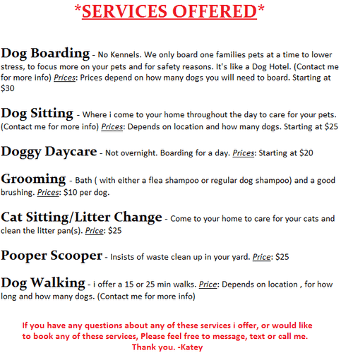 These are some of the services i offer. Please ask
