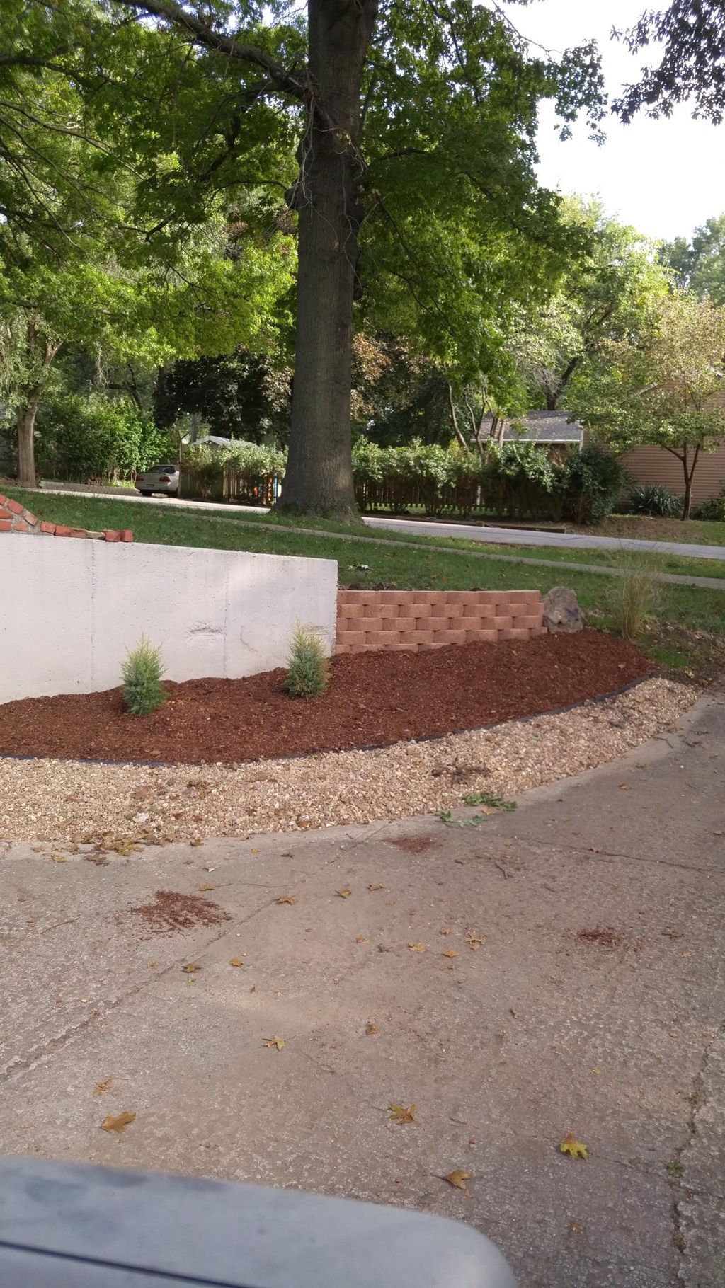 After tan retaining wall 