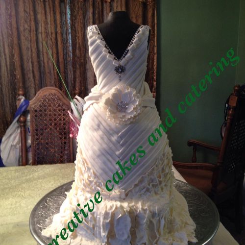 Wedding Dress cake. one of a kind. 3 1/2 feet tall