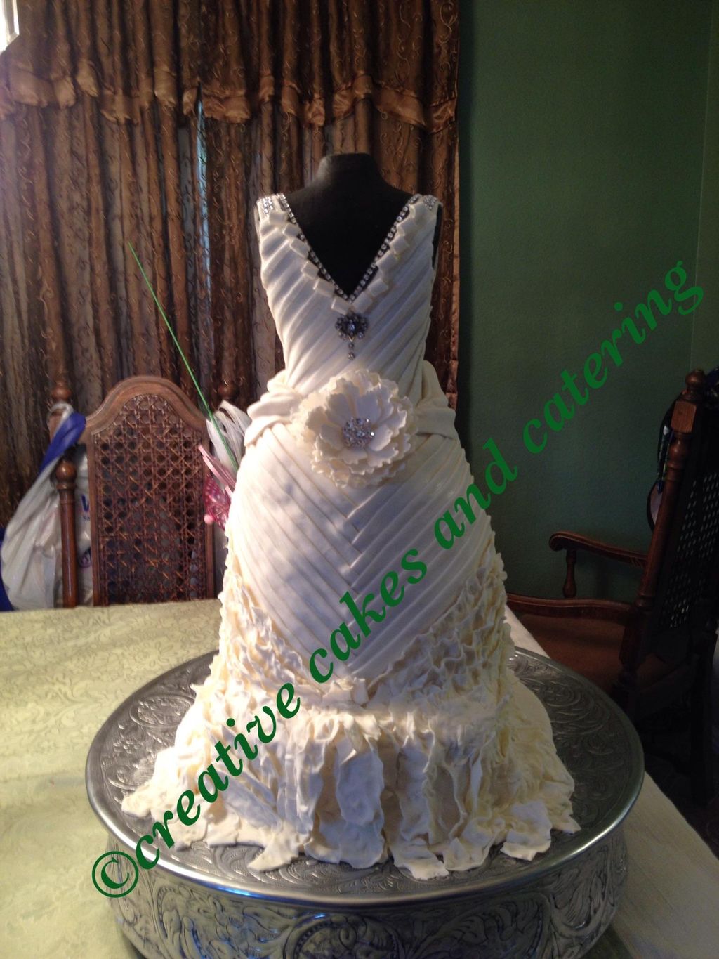 Wedding Dress cake. one of a kind. 3 1/2 feet tall
