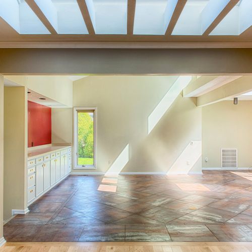 Skylights and tile really transformed this space.
