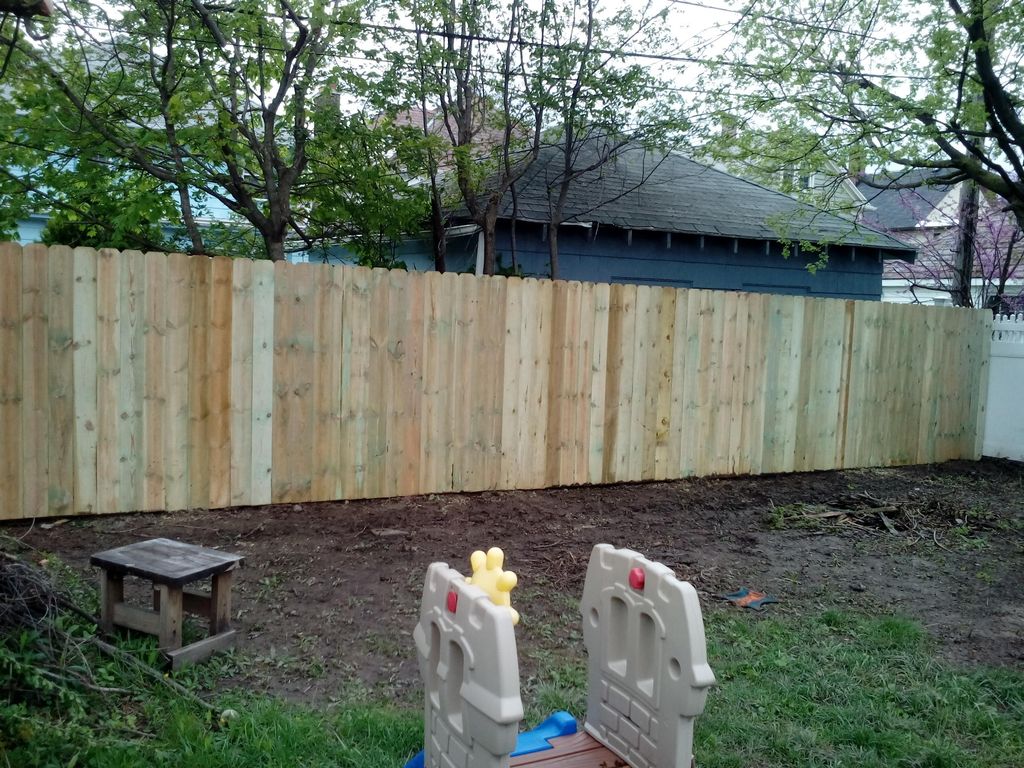 6' high pressure treated dog ear straight top