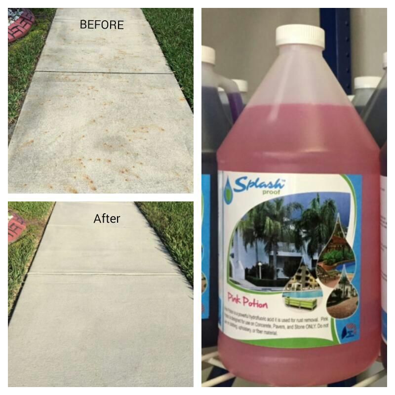 Having issues removing rust off concrete sidewalks