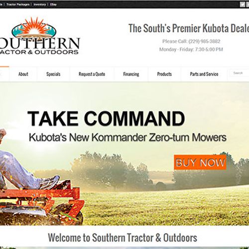 Southern Tractor and Outdoors is a WordPress site 
