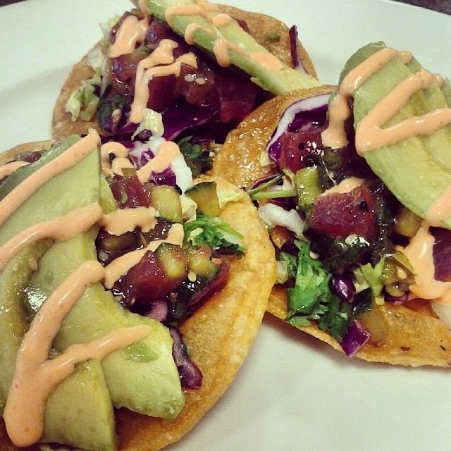 Sesame Tuna Poke Tostadas
