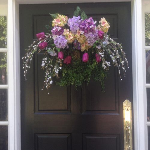 custom floral design front entrance