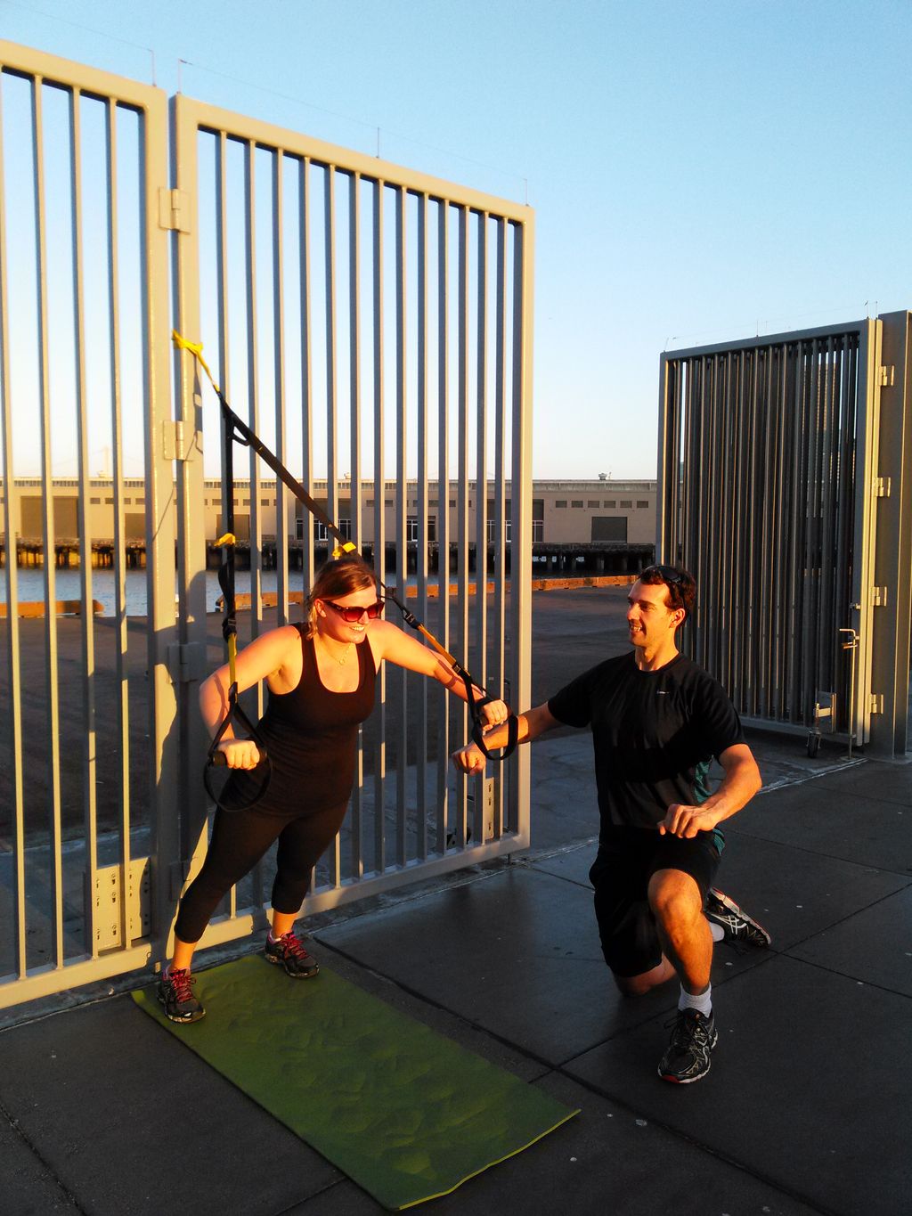 Outdoor Personal Training using the TRX on the Emb