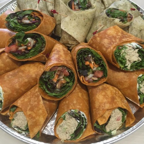 Assorted Wraps, Turkey, chicken salad, tuna, Greek