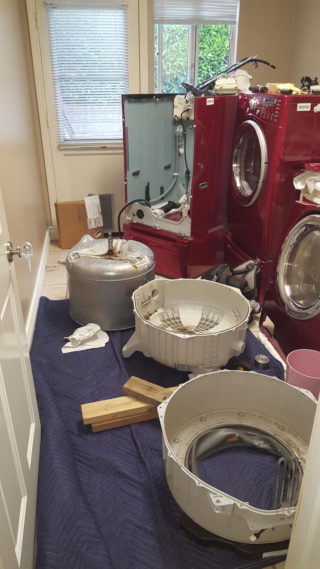 LG front loading washer bearing and tub support re