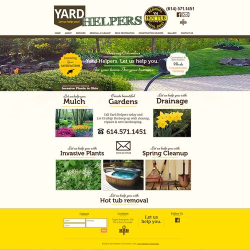Yard Helpers Columbus website design.